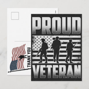 Dank U Veteranen Amerikaanse Vlag Herdenkingsdag Feestdagenkaart