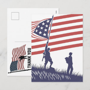 Dank U Veteranen Amerikaanse Vlag Herdenkingsdag Feestdagenkaart