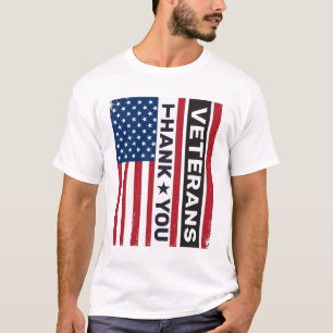 Dank U Veteranen Bedrukte Vlag Vector Design_1 T-shirt