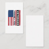 Dank U Veteranen Bedrukte Vlag Vector Design_1 Visitekaartje (Voorkant / Achterkant)
