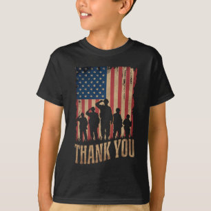 Dank U Veteranen Dag Amerikaanse Vlag Vintage T-shirt
