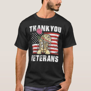 Dank u, veteranen, die Boots-papavervalmeter bestr T-shirt