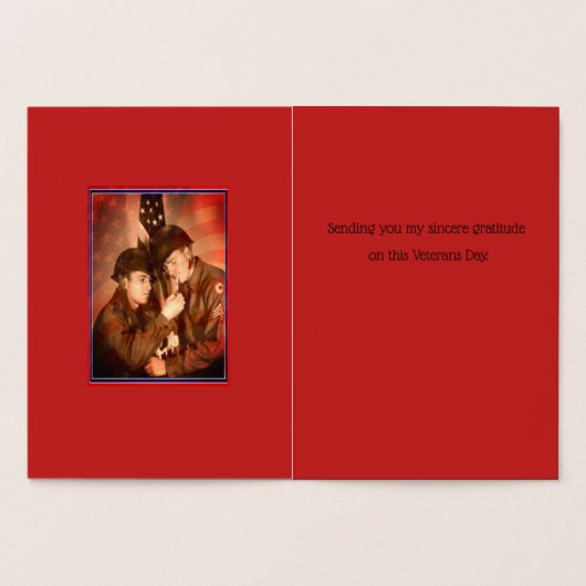 Dank u veteranen Folie Kaart (Binnen)