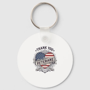 Dank U Veteranen Patriottisch Hart Vector Design_1 Sleutelhanger