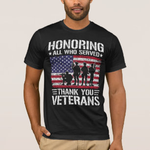 Dank U Veteranen Patriottisch Militaire Dienst Cad T-shirt
