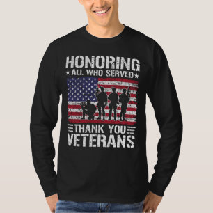 Dank U Veteranen Patriottisch Militaire Dienst Cad T-shirt