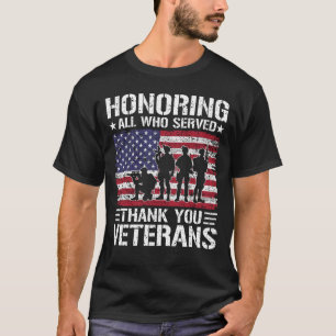 Dank U Veteranen Patriottisch Militaire Dienst Cad T-shirt