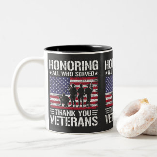 Dank U Veteranen Patriottisch Militaire Dienst Cad Tweekleurige Koffiemok