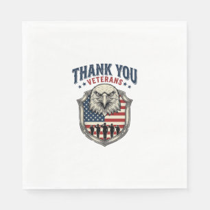 Dank U Veteranen Patriottische Adelaar Schild Shir Servet