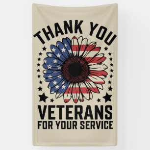 Dank U Veteranen Sunflower Militaire Veteranen Dag Spandoek
