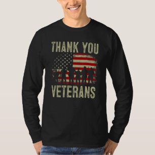 Dank U Veteranen USA Amerikaanse Vlag Veteranen Da T-shirt