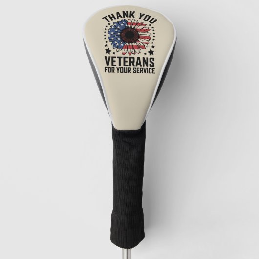 Dank U Veteranen Zonnebloem Militaire Veteranen Da Golfheadcover (Voorkant)