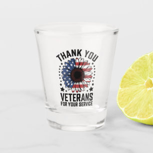 Dank U Veteranen Zonnebloem Militaire Veteranen Da Shot Glas