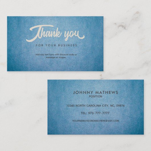 Dank u Visitekaartjes (Voorkant / Achterkant)