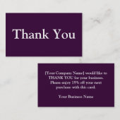 Dank u Visitekaartjes Sjablonen Paars (Voorkant / Achterkant)