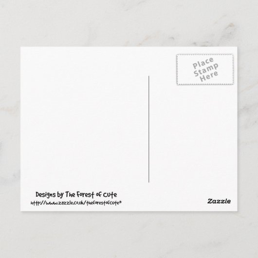 Dank u vliegende varken bruid en bruidegom briefkaart (Achterkant)