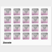 Dank u vlinder sparkle roze Baby shower Vierkante Sticker (Vel)