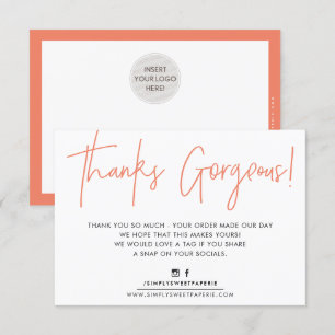 DANK U VOEGT modern biro business sinaasappel IN Bedankkaart