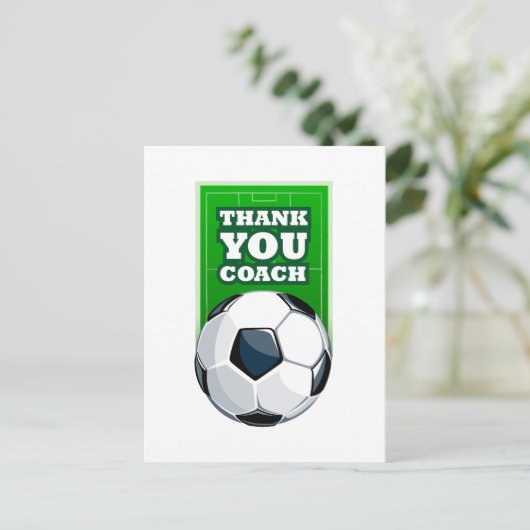 dank u voetbal coach briefkaart (Staand voorkant)