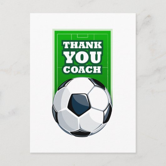 dank u voetbal coach briefkaart (Voorkant)