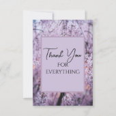 Dank u voor Alles Lila Floral Springtime Bedankkaart (Voorkant)