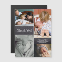 Dank u voor de Baby foto collage Birth Announding