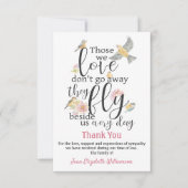 Dank u voor de begrafenisvlucht naast de vogelWate Bedankkaart (Voorkant)