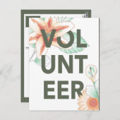 dank u voor de bloemen die u als vrijwilliger heef briefkaart (Voorkant / Achterkant)