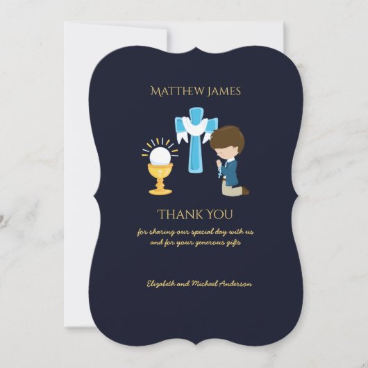 Dank u voor de eerste Heilige Communie Kaart (Voorkant)