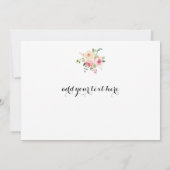 dank u voor de kalligrafie van de roze gele bouque bedankkaart (Achterkant)