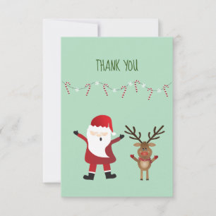 Dank u voor de kerstmanrendiersnoeren bedankkaart