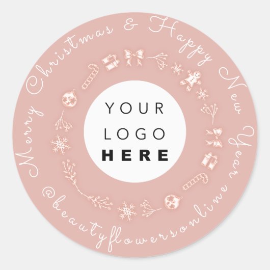 Dank u voor de Logo kerstboom Ronde Sticker (Voorkant)