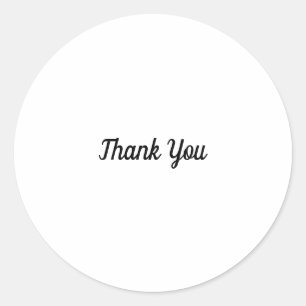 Dank u voor de minimalistische typografie zwart-wi ronde sticker
