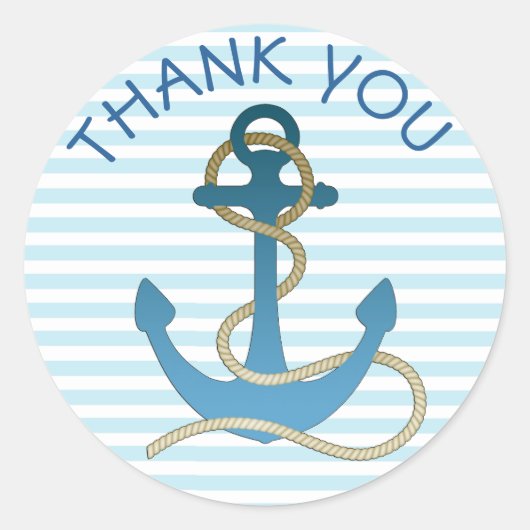 Dank u voor de Nautical Anchor Blue Stickers (Voorkant)