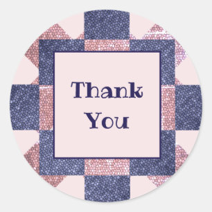 Dank u voor de roze blauwe roze waardering van het ronde sticker
