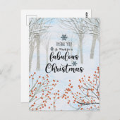 Dank u voor een fantastische kerst briefkaart (Voorkant / Achterkant)