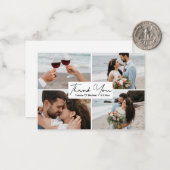 dank u voor het handschrift bruiloft 4 foto ' s co notitiekaartje (Voorkant / Achterkant in situ)