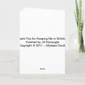Dank u voor het Houden van me in Steken Bedankkaart (Achterkant)