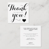 Dank u voor het moderne witte zwart vierkante visitekaartje (Voorkant / Achterkant)