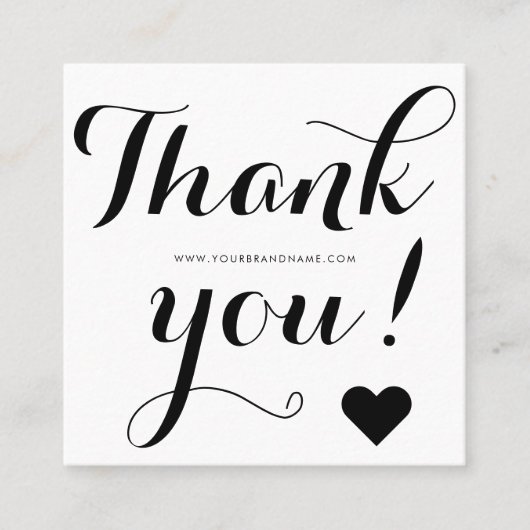 Dank u voor het moderne witte zwart vierkante visitekaartje (Voorkant)