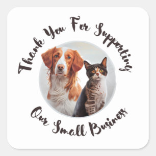 DANK U VOOR HET ONDERSTEUNEN VAN ONZE KLEINE BEDRI VIERKANTE STICKER