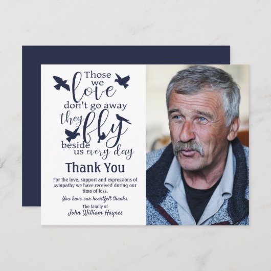 Dank u voor het schaamteloze sympathie dat wij van bedankkaart (Voorkant / Achterkant)