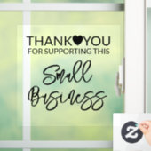 Dank u voor het steunen van kleine bedrijfsplein raamsticker (Huis)