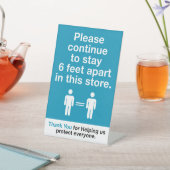 Dank U Voor Het Toepassen Van Sociale Afstand Reclamebord Met Voetstuk (Insitu)