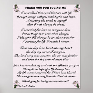 DANK U VOOR HET VERLIEZEN VAN ME POSTER