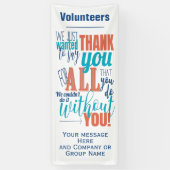 Dank u voor het vrijwilligerswerk spandoek (Verticaal)