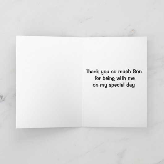 dank u voor het zijn mijn getuigezoon bedankkaart (Binnen)