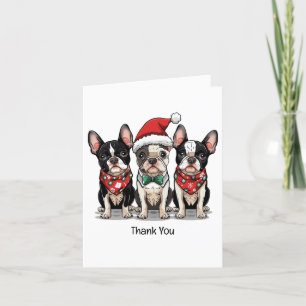 Dank u voor Kerstmis Boston Terrier honden Bedankkaart