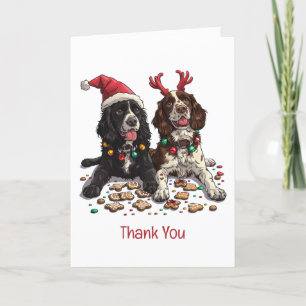 Dank u voor Kerstmis Cocker Spaniel Honden Bedankkaart