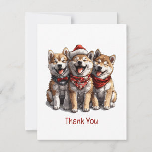 Dank u voor Kerstmis Shiba Inu Santa Dogs Bedankkaart